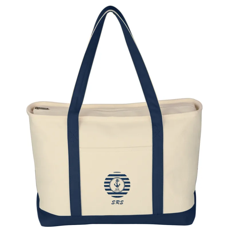 Large Heavy Cotton Canvas Boat Tote Bag — view 13