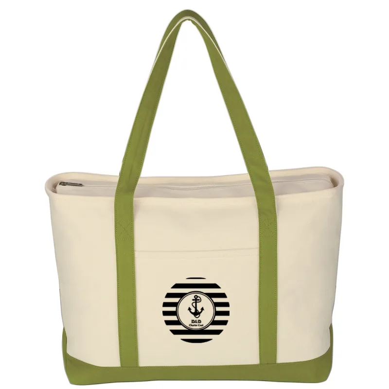 Large Heavy Cotton Canvas Boat Tote Bag — view 4