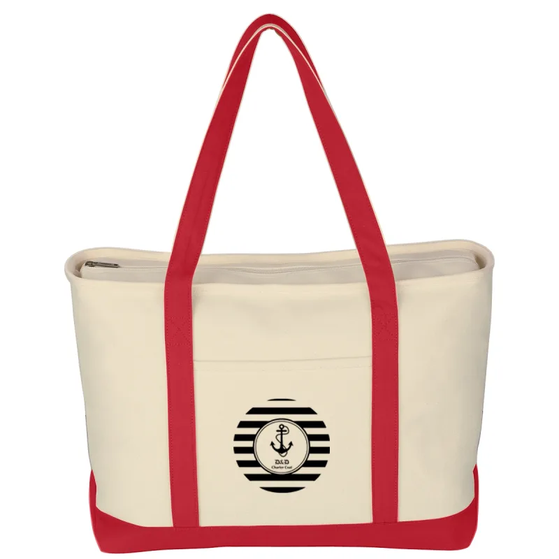Large Heavy Cotton Canvas Boat Tote Bag — view 5