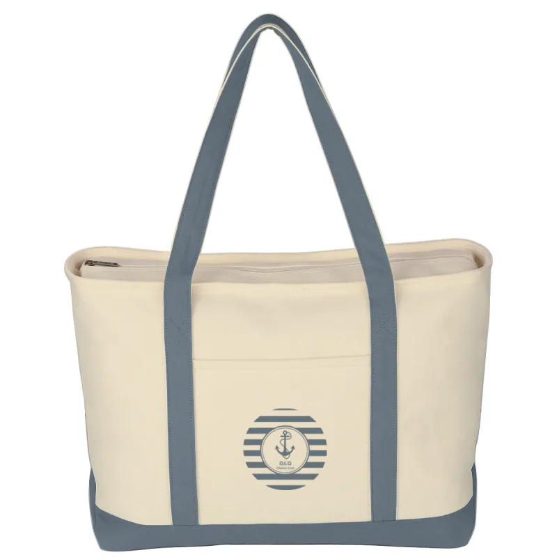 Large Heavy Cotton Canvas Boat Tote Bag — view 7