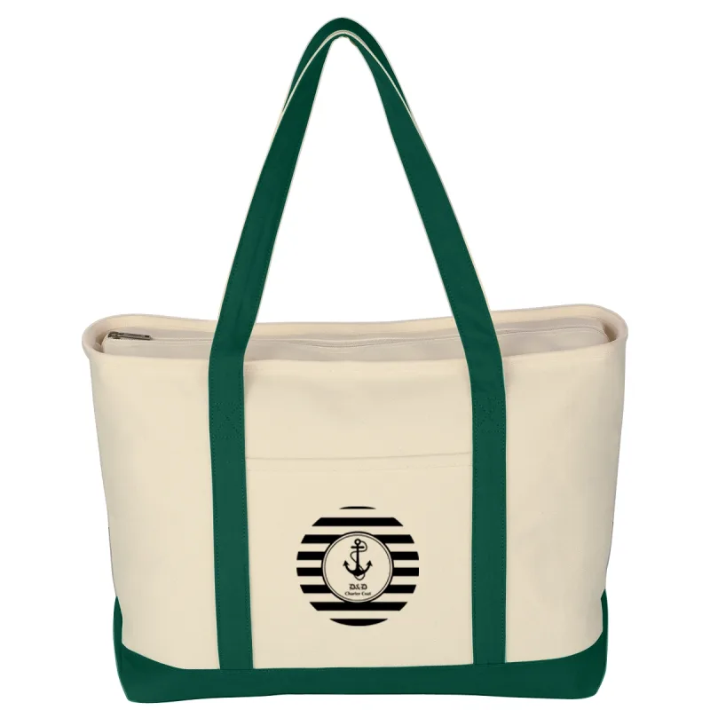 Large Heavy Cotton Canvas Boat Tote Bag — view 8