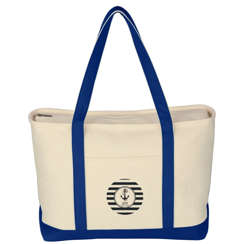 Large Heavy Cotton Canvas Boat Tote Bag — view 9