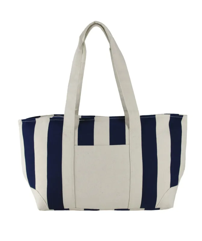 Large Striped Canvas Tote — view 2