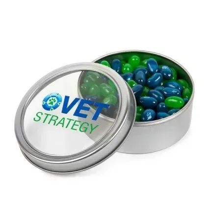 Large Top View Tin - Imprinted Chocolate Buttons — view 5
