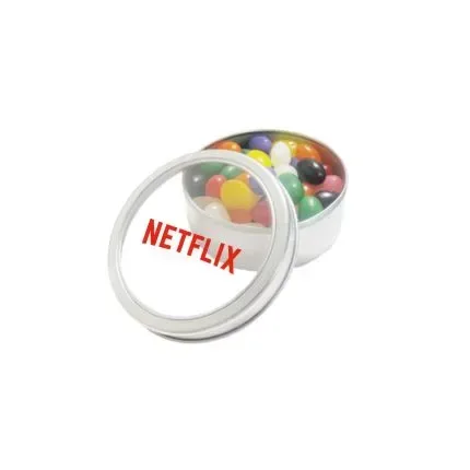 Large Top View Tin - Imprinted Chocolate Buttons — view 8