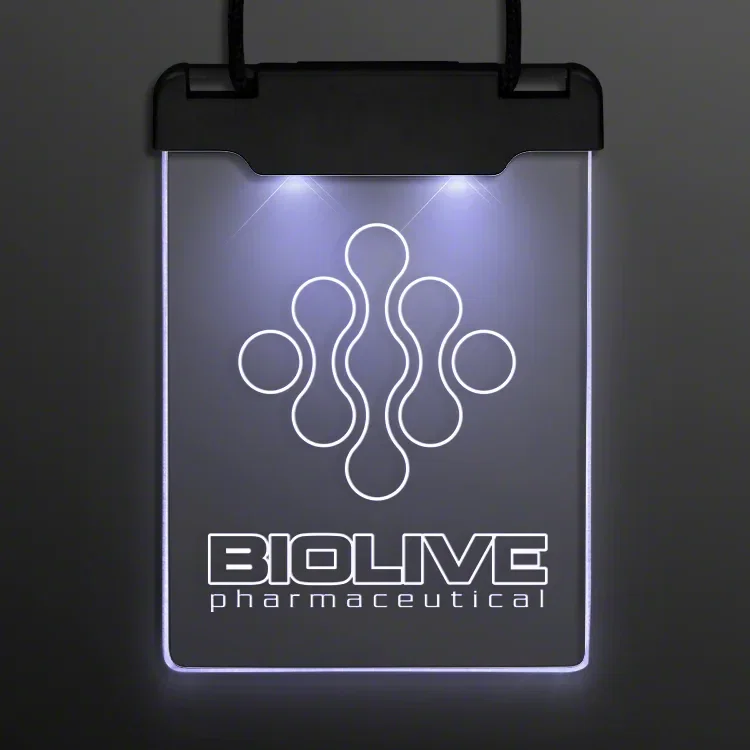 Laser Engraved Space Glow Light Badge Necklace — view 5