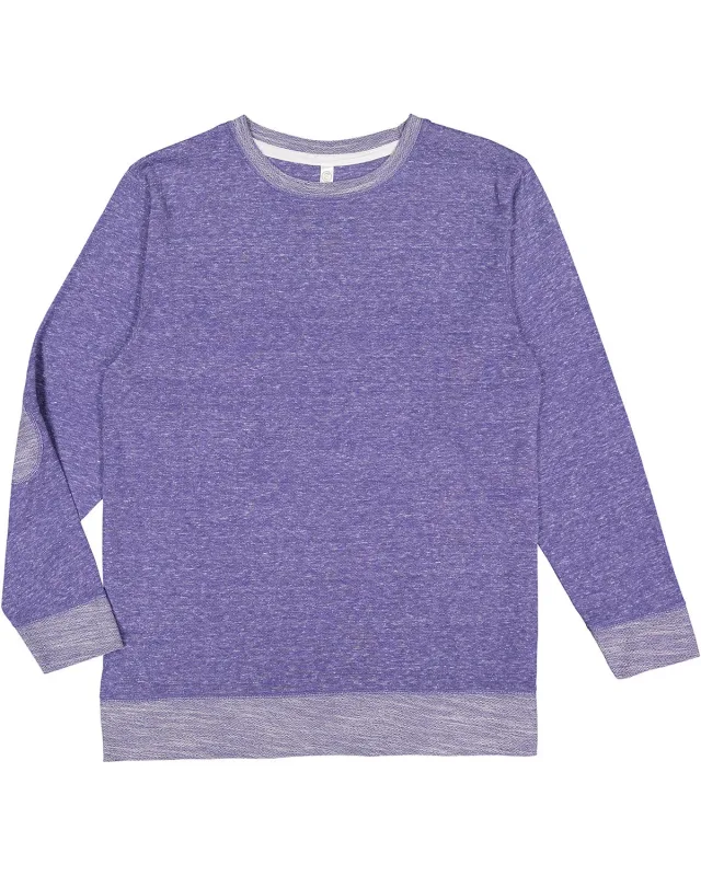 LAT Adult Harborside Melange French Terry Crewneck with Elbow Patches — view 10