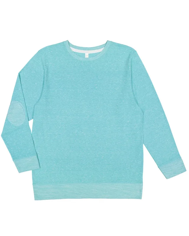 LAT Adult Harborside Melange French Terry Crewneck with Elbow Patches — view 16