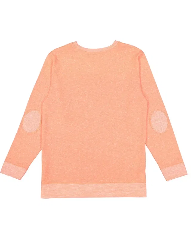 LAT Adult Harborside Melange French Terry Crewneck with Elbow Patches — view 3