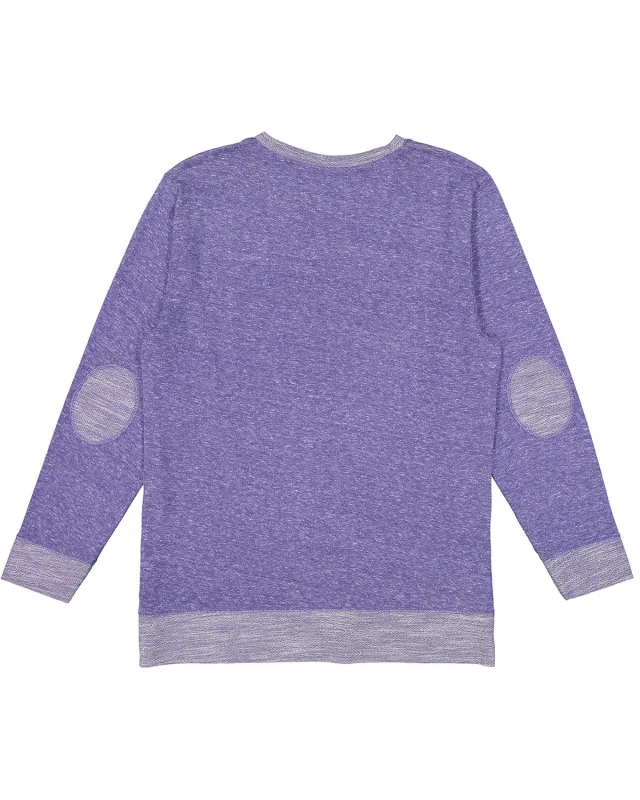 LAT Adult Harborside Melange French Terry Crewneck with Elbow Patches — view 9