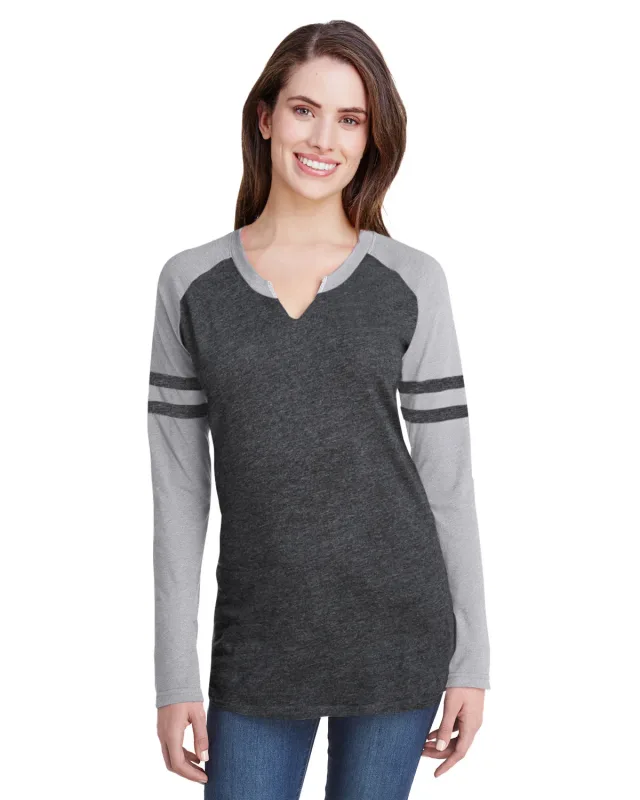 LAT Ladies' Gameday Mash-Up Long Sleeve Fine Jersey T-Shirt — view 11