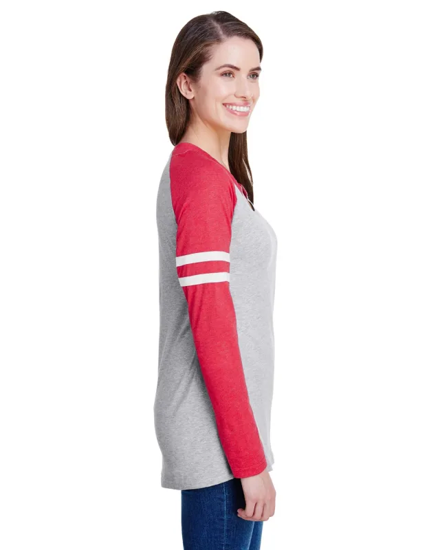 LAT Ladies' Gameday Mash-Up Long Sleeve Fine Jersey T-Shirt — view 3