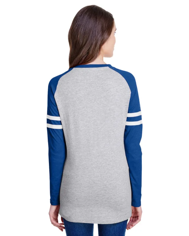 LAT Ladies' Gameday Mash-Up Long Sleeve Fine Jersey T-Shirt — view 4