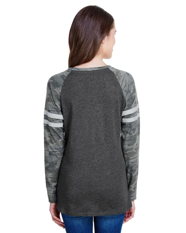 LAT Ladies' Gameday Mash-Up Long Sleeve Fine Jersey T-Shirt — view 7