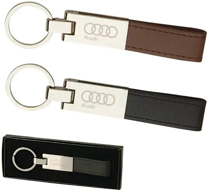 Customized Leather & Silver Keyring