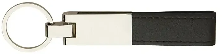 Customized Leather & Silver Keyring — view 3