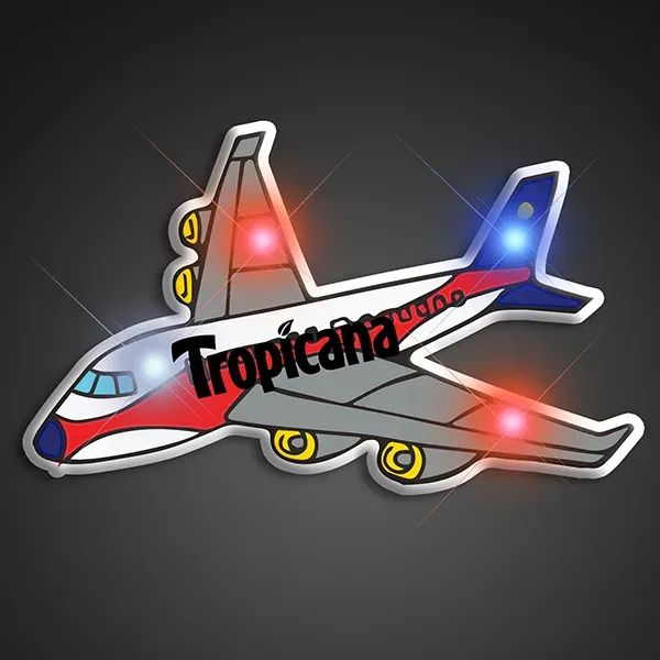 LED Airplane Blinky Pins