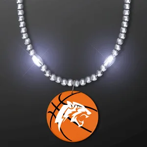 LED Bead Necklace with Basketball Medallion — view 8