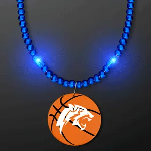 LED Bead Necklace with Basketball Medallion — view 7