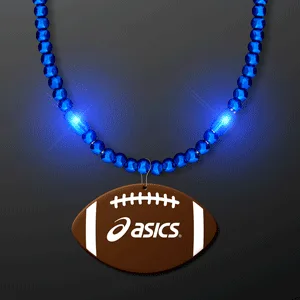 LED Bead Necklace with Football Medallion — view 4