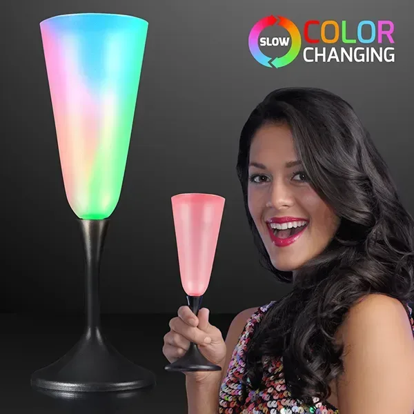 LED Champagne Glass with Classy Black Base — view 2