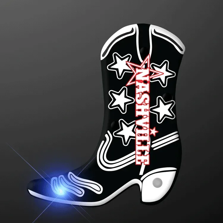 LED Flashing Western Boots Lapel Pin β view 1