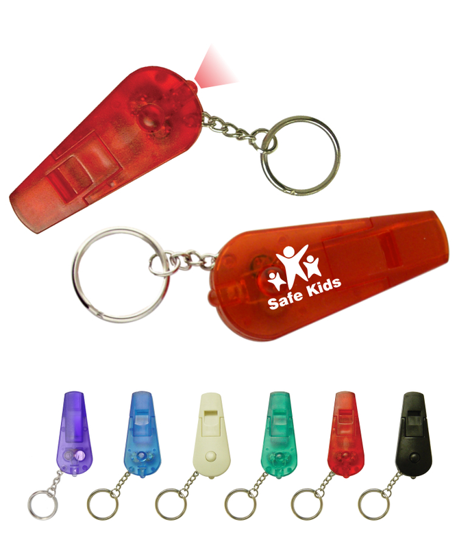 LED Light and Sound Keychain Whistle