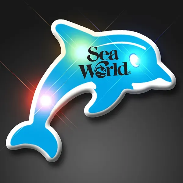 LED Light Up Dolphin Flashing Pin