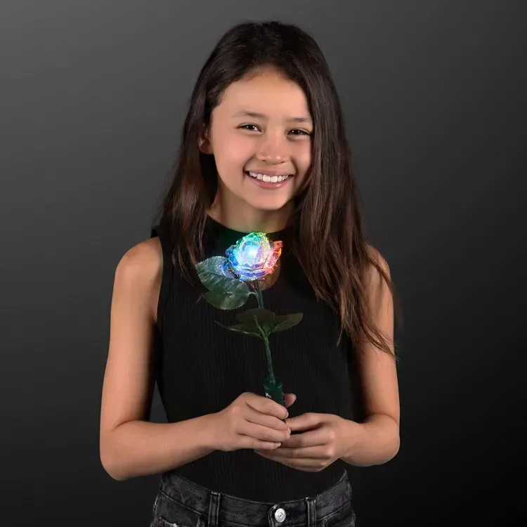 LED Rose Iridescent Flower Wands — view 4
