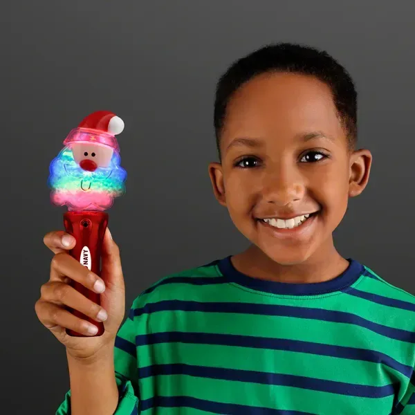 LED Santa Claus Spinning Light Wand — view 2