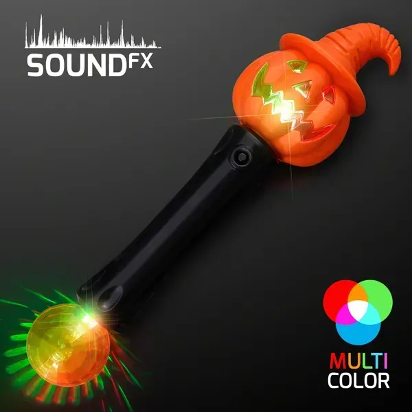 LED Witchy Pumpkin Wand with Sound & Lights — view 2