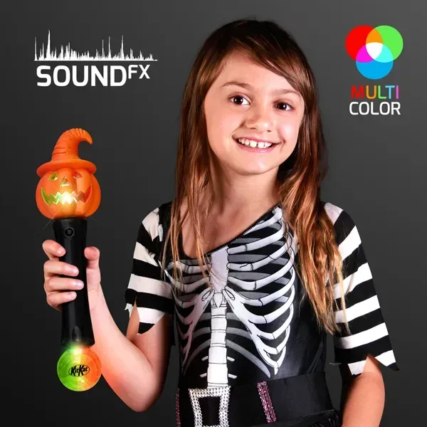LED Witchy Pumpkin Wand with Sound & Lights — view 3