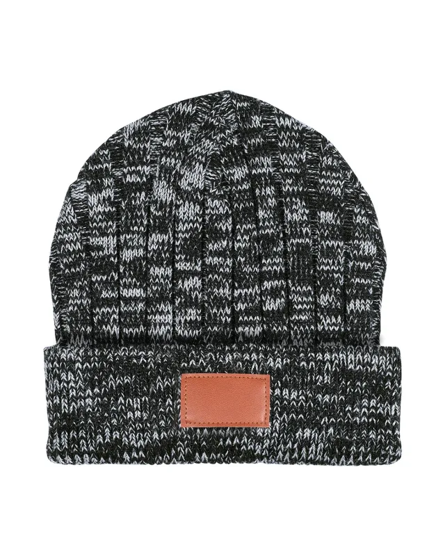 Leeman Heathered Knit Cuffed Rib Beanie — view 2