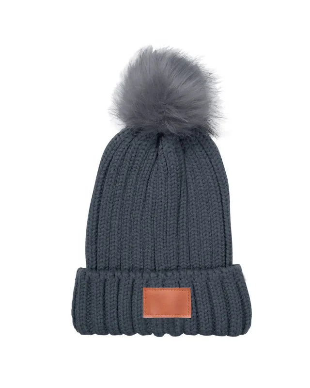 Leeman Knit Beanie With Fur Pom Pom — view 2