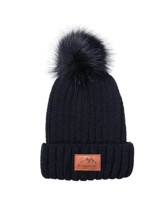 Leeman Knit Beanie With Fur Pom Pom — view 3
