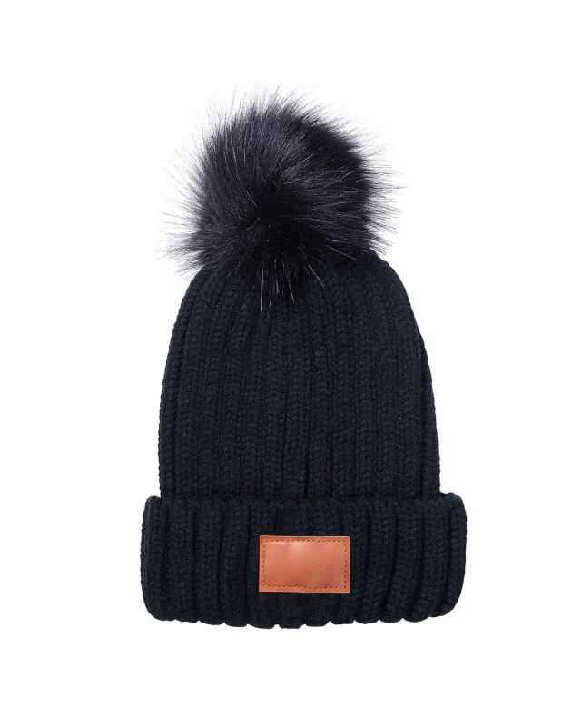 Leeman Knit Beanie With Fur Pom Pom — view 4