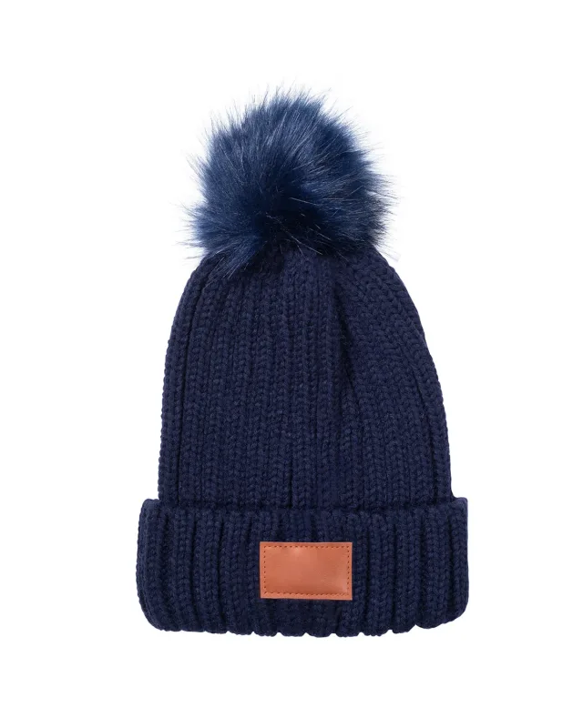 Leeman Knit Beanie With Fur Pom Pom — view 6
