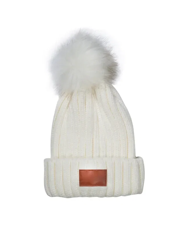 Leeman Knit Beanie With Fur Pom Pom — view 8