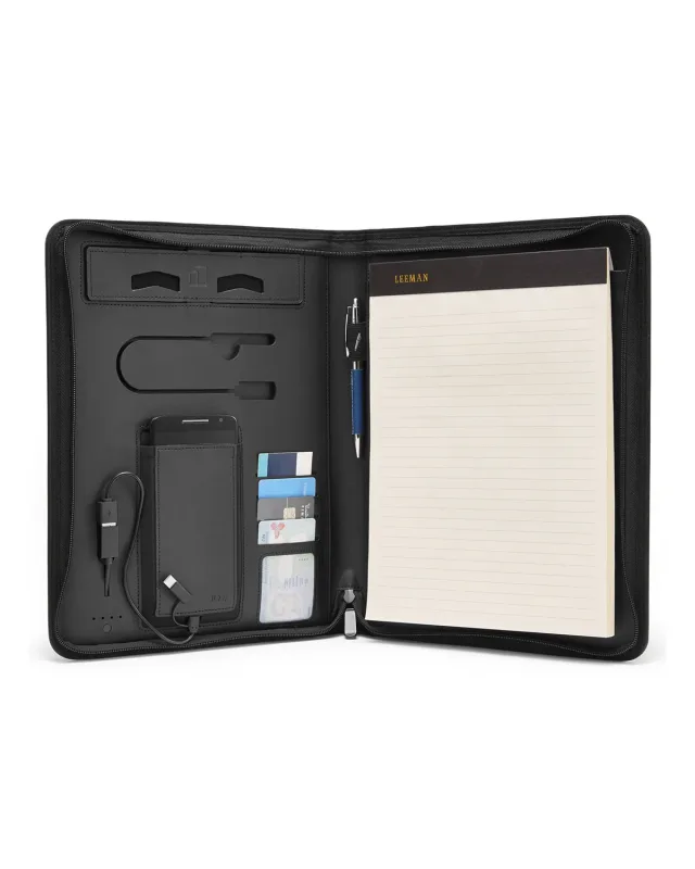 Leeman Roma Tech Portfolio With Power Bank And Wireless Charger — view 4
