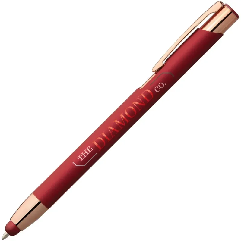 Custom Rose Gold Softy Pen with Stylus - ColorJet — view 2