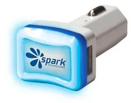 Light-Up Dual USB Charger w/ Blue LED