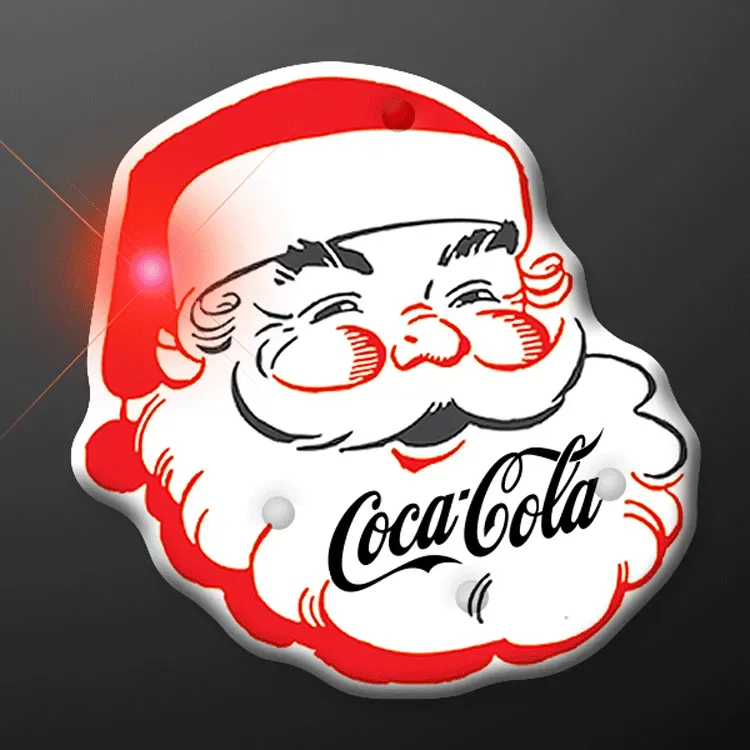 Light Up Flashing Classic Santa LED Pin