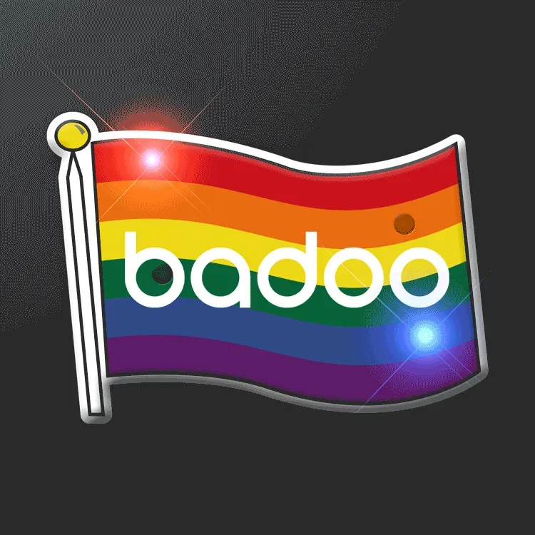 Light Up Rainbow Flag Pins, Pride Party Supplies