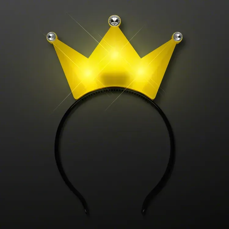 Light Up Yellow Crown Tiara Princess Headband — view 3