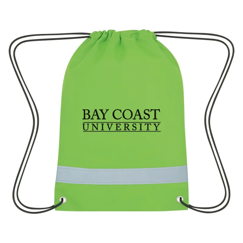 Lil' Bit Reflective Non-Woven Drawstring Bag — view 3