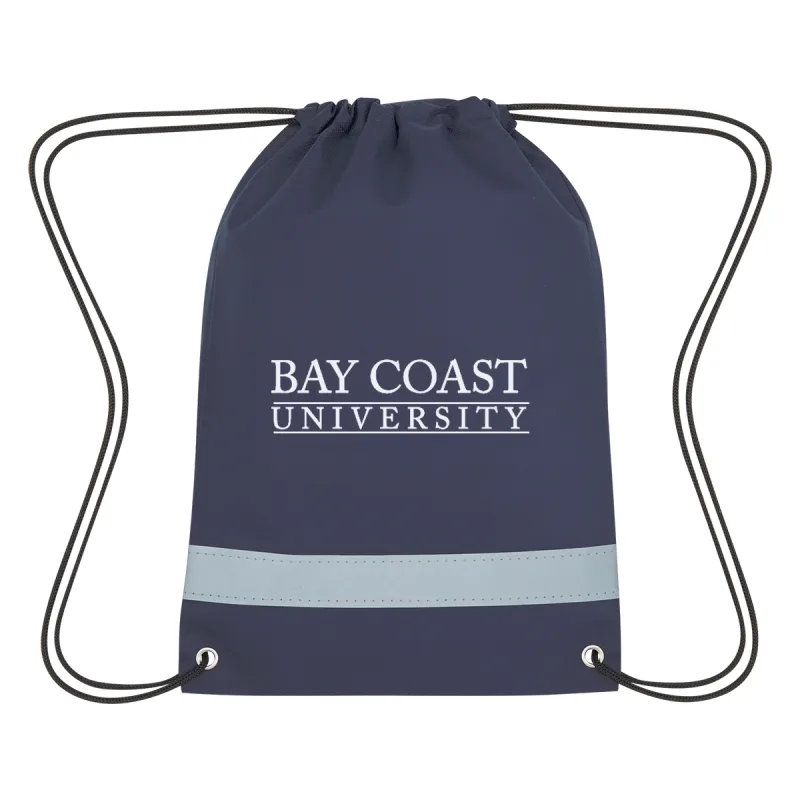 Lil' Bit Reflective Non-Woven Drawstring Bag — view 4