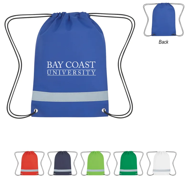 Lil' Bit Reflective Non-Woven Drawstring Bag — view 9