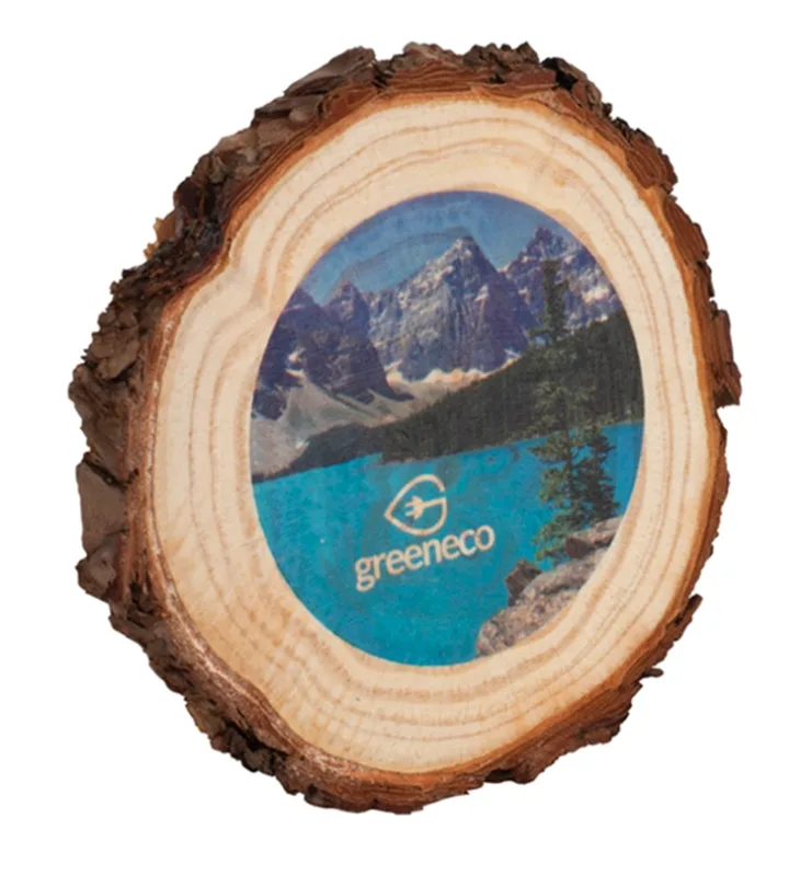 Logo Natural Wooden Coaster — view 7