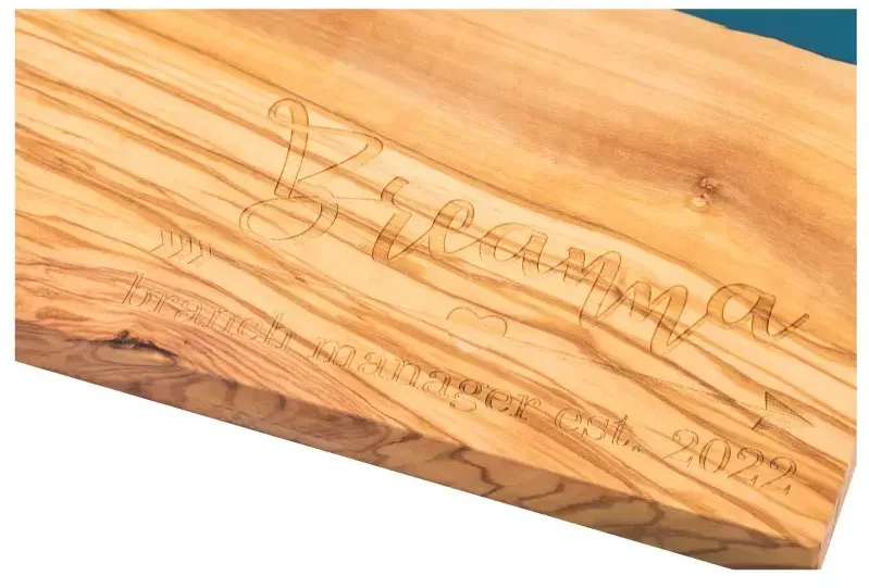 Blue Resin Custom Cutting Board (Olive Wood) — view 5