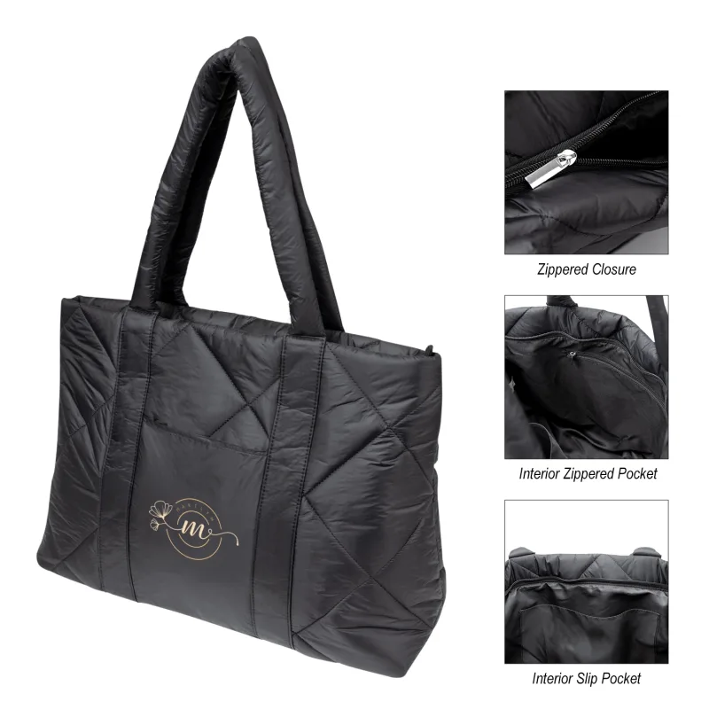 Luxe Quilted Puffer Tote Bag — view 4